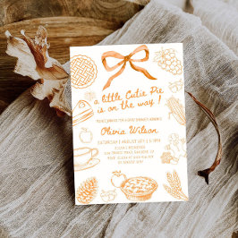 小さなかわいこちゃんパイが途中ベビーシャワーパーティー 招待状