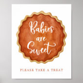 小さなかわいこちゃんパイのカボチャのベビーは甘いサインである ポスター (正面)