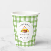 小さなかわいこちゃんパイのギンガムベビーシャワー 紙コップ (正面)