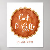 小さなかわいこちゃんパイのパンプキンカードとギフトサイン ポスター (正面)