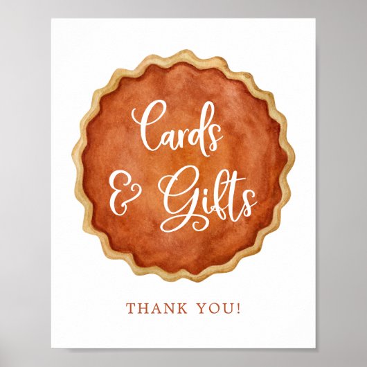 小さなかわいこちゃんパイのパンプキンカードとギフトサイン ポスター (正面)