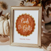 小さなかわいこちゃんパイのパンプキンカードとギフトサイン ポスター