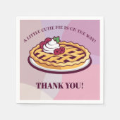 小さなかわいこちゃんパイのミニマリストパープルベビーシャワー スタンダードカクテルナプキン (正面)