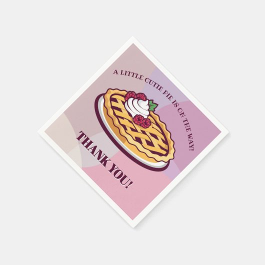 小さなかわいこちゃんパイのミニマリストパープルベビーシャワー スタンダードカクテルナプキン (角)