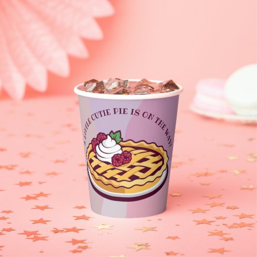 小さなかわいこちゃんパイのミニマリストパープルベビーシャワー 紙コップ (インサイチュ)