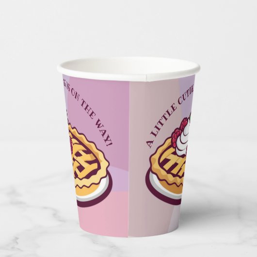 小さなかわいこちゃんパイのミニマリストパープルベビーシャワー 紙コップ (右)