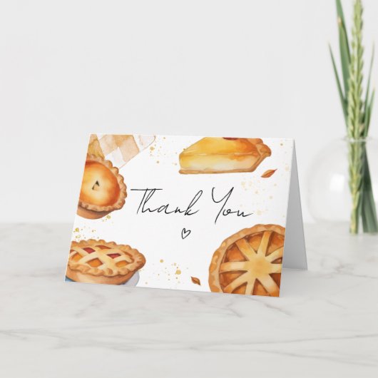 小さなかわいこちゃんパイの赤ちゃんシャワー サンキューカード (正面)