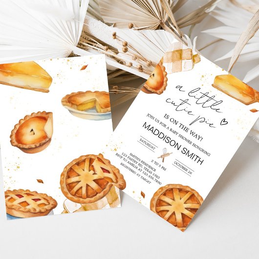 小さなかわいこちゃんパイの赤ちゃんシャワー 招待状