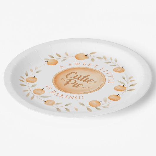 小さなかわいこちゃんパイはベーキング | 赤ちゃんシャワー ペーパープレート (アングル)