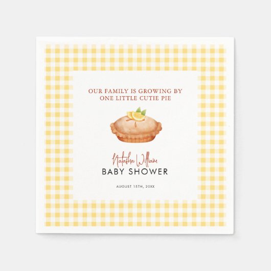小さなかわいこちゃんパイは赤ちゃんシャワーの途中にある スタンダードカクテルナプキン (正面)
