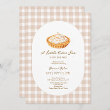 小さなかわいこちゃんパイギンガムベビーシャワー招待状