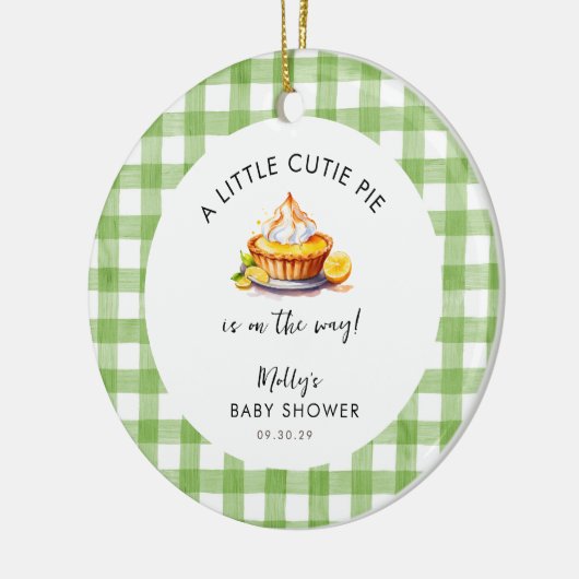 小さなかわいこちゃんパイギンガムベビーシャワー記念の品 セラミックオーナメント (左)