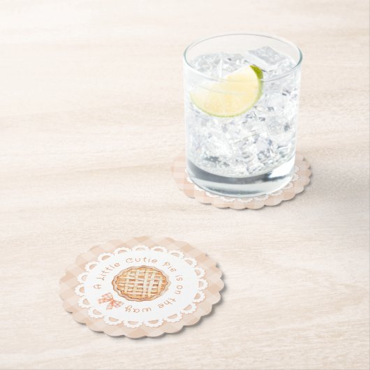 小さなかわいこちゃんパイギンガムボーベイビーシャワー ペーパーコースター (インサイチュ)