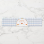 小さなかわいこちゃんパイファースト誕生日ブルーギンガム ペットボトルラベル (シングルラベル)