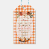 小さなかわいこちゃんパイフローラ秋をテーマにした赤ちゃんシャワー ギフトタグ (正面)