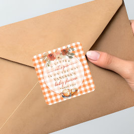 小さなかわいこちゃんパイフローラ秋をテーマにした赤ちゃんシャワー スクエアシール