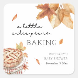 小さなかわいこちゃんパイベーキング秋の赤ちゃんシャワー スクエアシール