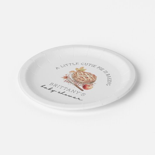 小さなかわいこちゃんパイベーキング秋の赤ちゃんシャワー ペーパープレート (アングル)