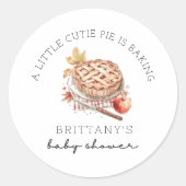 小さなかわいこちゃんパイベーキング秋の赤ちゃんシャワー ラウンドシール (正面)