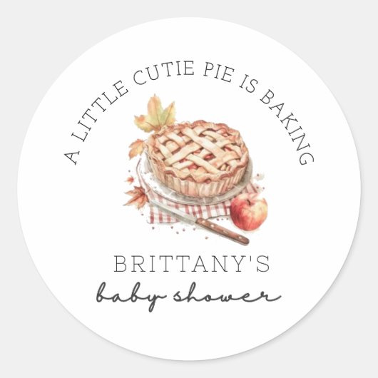 小さなかわいこちゃんパイベーキング秋の赤ちゃんシャワー ラウンドシール (正面)