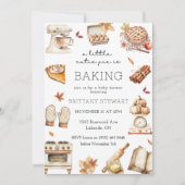 小さなかわいこちゃんパイベーキング秋の赤ちゃんシャワー 招待状 (正面)