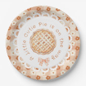 小さなかわいこちゃんパイヴィンテージフローラボウベイビーシャワー ペーパープレート (正面)