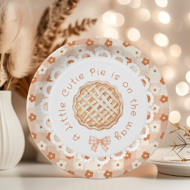 小さなかわいこちゃんパイヴィンテージフローラボウベイビーシャワー ペーパープレート