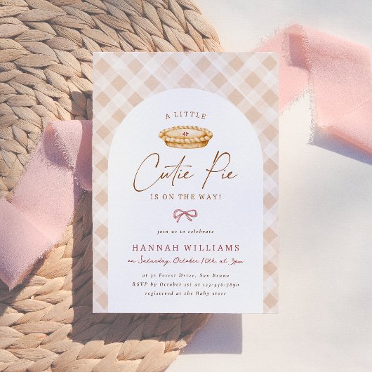 小さなかわいこちゃんパイ感謝祭秋赤ちゃんシャワー 招待状