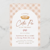 小さなかわいこちゃんパイ感謝祭秋赤ちゃんシャワー 箔招待状 (正面)