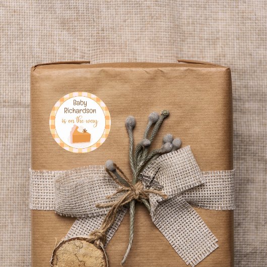 小さなかわいこちゃんパイ歯肉秋ベビーシャワー ラウンドシール