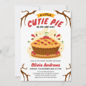 小さなかわいこちゃんパイ秋さくらんぼパイ赤ちゃんシャワー 招待状 (正面)