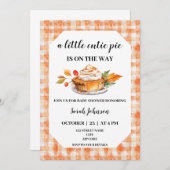 小さなかわいこちゃんパイ秋の赤ちゃんシャワー 招待状 (正面/裏面)