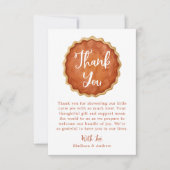 小さなかわいこちゃんパイ秋カボチャ赤ちゃんシャワー サンキューカード (正面)