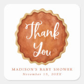 小さなかわいこちゃんパイ秋カボチャ赤ちゃんシャワー スクエアシール (正面)