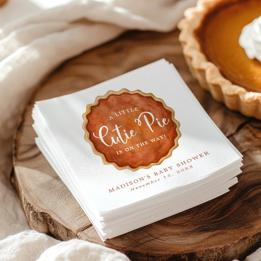 小さなかわいこちゃんパイ秋カボチャ赤ちゃんシャワー スタンダードカクテルナプキン