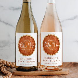 小さなかわいこちゃんパイ秋カボチャ赤ちゃんシャワー ワインラベル