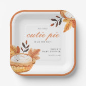 小さなかわいこちゃんパイ秋フローラベビーシャワー紙P ペーパープレート (正面)