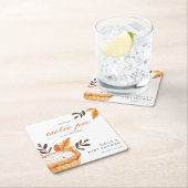 小さなかわいこちゃんパイ秋フローラ赤ちゃんシャワー スクエアペーパーコースター (インサイチュ)