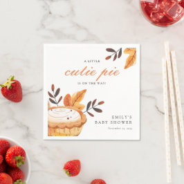 小さなかわいこちゃんパイ秋フローラ赤ちゃんシャワー スタンダードカクテルナプキン