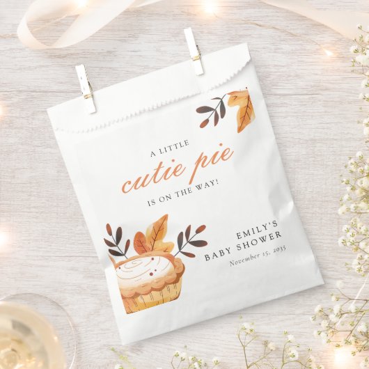 小さなかわいこちゃんパイ秋フローラ赤ちゃんシャワー フェイバーバッグ (クリップ留めされた状態)