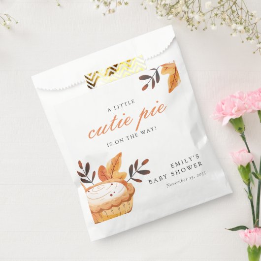 小さなかわいこちゃんパイ秋フローラ赤ちゃんシャワー フェイバーバッグ (封をした状態)