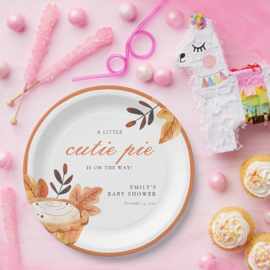 小さなかわいこちゃんパイ秋フローラ赤ちゃんシャワー ペーパープレート (パーティー)