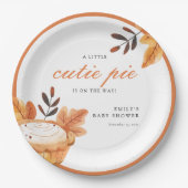 小さなかわいこちゃんパイ秋フローラ赤ちゃんシャワー ペーパープレート (正面)