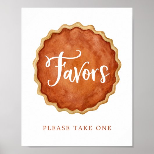 小さなかわいこちゃんパイ秋赤ちゃんシャワー好意サイン ポスター (正面)