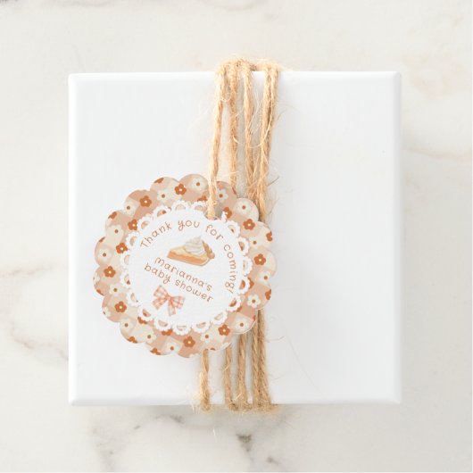 小さなかわいこちゃんパイ赤ちゃんシャワーありがとう フェイバータグ (インサイチュ)