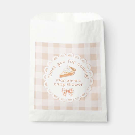 小さなかわいこちゃんパイ赤ちゃんシャワーありがとう フェイバーバッグ (正面)