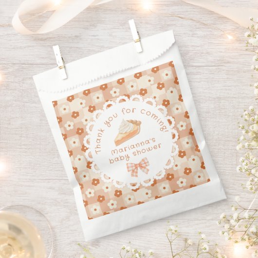 小さなかわいこちゃんパイ赤ちゃんシャワーありがとう フェイバーバッグ (クリップ留めされた状態)