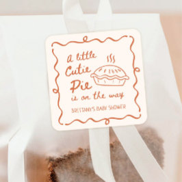 小さなかわいこちゃんパイ赤ちゃんシャワーの好意 スクエアシール