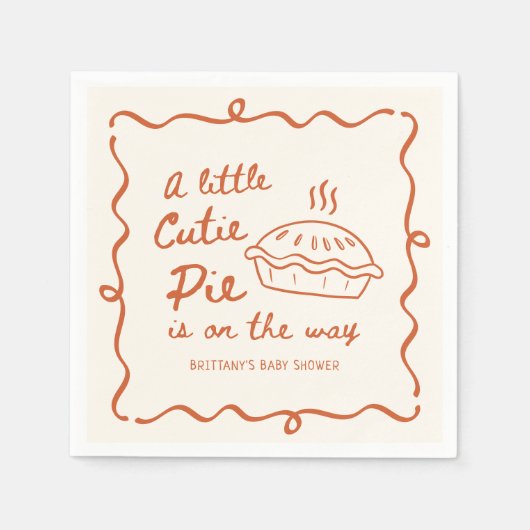 小さなかわいこちゃんパイ赤ちゃんシャワーの好意 スタンダードカクテルナプキン (正面)
