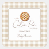 小さなかわいこちゃんパイ赤ちゃんシャワーニュートラル スクエアシール (正面)